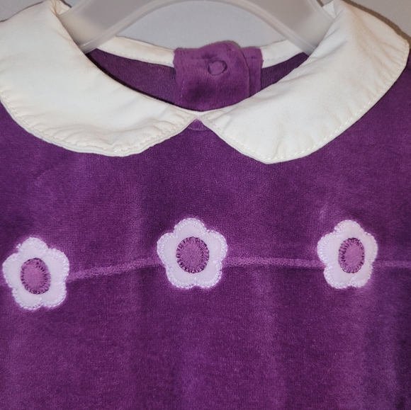 💜 Vintage Gymboree Fun In The Snow Purple Velour Embroidered Longall Outfit - Picture 3 of 6